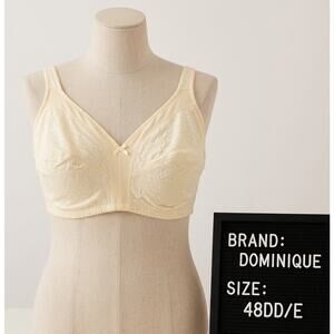 NWT Dominique Marcelle 48DD 48E Bra Champagne Cotton Blend Soft Cup 5360